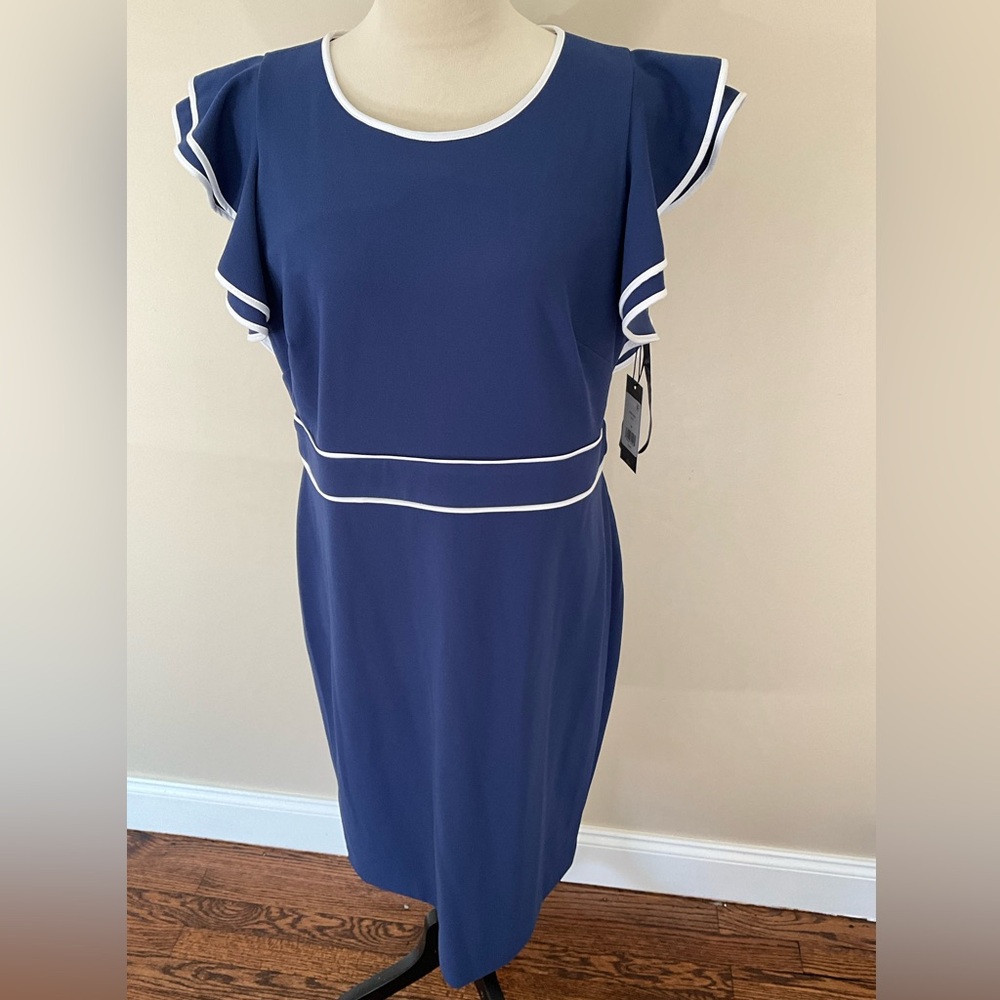 Tommy Hilfiger Blue Dress with White Accents